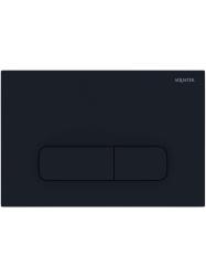 Кнопка смыва Aquatek Pneumo S прямоугольная, цвет черный матовый, пластик, клавиша управления (клавиши прямоугольная) для сливного бачка, инсталляции унитаза, двойная, пневматическая, панель, размер 245х165х13 мм