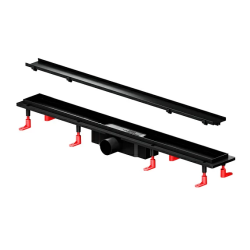 Душевой трап (лоток) AM.PM PrimeFlow 800 мм комбинированный затвор с черной матовой решеткой, под плитку, цвет черный матовый, выходная труба 50 мм, линейный