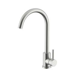 Смеситель для кухни/мойки Splenka S201.40.05 однорычажный, поворотный, длина излива 179,6 мм, высота излива 244 мм цвет сатин, нержавеющая сталь