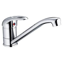 Смеситель для кухни/мойки LEDEME, однорычажный, поворотный, силуминовый, длина излива 233 мм, силумин, цвет хром