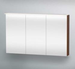 Зеркальный шкаф Duravit Happy D.2, 120х76х20,8 см, подвесной, цвет: орех американский, зеркало с подсветкой LED/ЛЭД, сенсорный выключатель, с 2 распашными дверцами/двухстворчатый, 2 стеклянные полки, прямоугольный