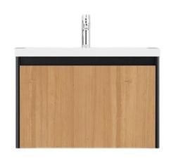 Тумба под раковину Velvex Klaufs 70.1Y, 700х450х469 мм, подвесная, цвет шатане/черный, 1 выдвижной ящик/выдвижной органайзер, подходит раковина Como 70, правая/левая, правосторонняя/левосторонняя/универсальная, в ванную комнату