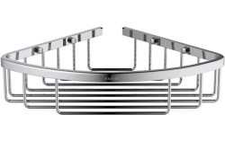 Полка-корзина Aquatek AQ4906CR настенная/подвесная, 200х200 мм латунь, угловая, для ванных принадлежностей, в ванную/туалет/душевую кабину, цвет хром