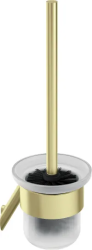 Ершик настенный Deante Silia, форма округлая, латунь/стекло, ерш/щетка для туалета/унитаза, туалетный, цвет золотой матовый
