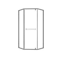 Душевой уголок Olives Kabrera 90х90х195 см без поддона, 5-тиугольный, стекло прозрачное 6 мм, профиль черный матовый, без крыши, распашная KB-90C5-SW-GB