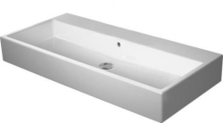 Раковина DURAVIT Vero Air WonderGliss 100х47х17 см, подвесная, прямоугольная, санфарфор, цвет белый, без отверстия под смеситель, антигрязевое покрытие, без перелива