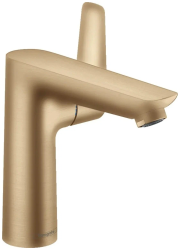 Смеситель для раковины Hansgrohe Talis E 150 однорычажный, фиксированный излив, длина излива 14,1 см, керамический, латунь, цвет шлифованная бронза, с донным клапаном