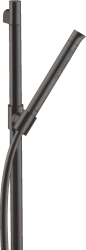 Душевой гарнитур Axor Starck Organic 2jet, высота 98,5 см, комплект: держатель душевой лейки/душевая лейка/душевая штанга/душевой шланг, цвет: шлифованный черный хром, внешнего монтажа, настенный, для душа/ванной