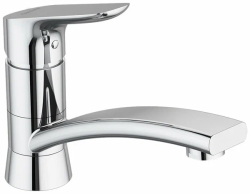 Смеситель для раковины Damixa Origin Bit однорычажный, излив средний, длина 155 мм, керамический, латунь, цвет хром, без донного клапана 770220000