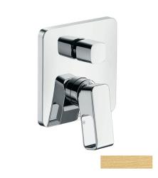 Смеситель для ванны Axor Urquiol однорычажный, скрытого монтажа, настенный/встраиваемый, квадратный, латунный, без излива, керамический, цвет шлифованное золото, без душевого шланга/лейки