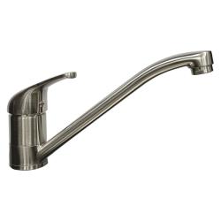 Смеситель для кухни/мойки TopZero Wellinox, цвет нержавеющая сталь, однорычажный, с высоким/низким изливом, высота излива 156 см, из латуни