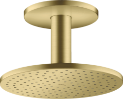 Верхний душ AXOR ShowerSolutions 250 1jet, с потолочным подсоединением, потолочный монтаж, круглый, с 1 режимом, размер 25 см, металлический, цвет: шлифованная медь, для душа/ванной