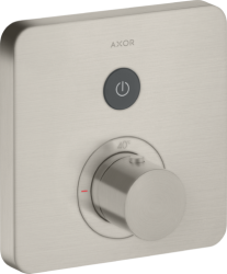 Смеситель для душа Axor ShowerSelect softsquare, термостатический, скрытого монтажа, 1 потребитель, настенный, без излива/шланга/лейки, квадратный, латунный, цвет под сталь, с термостатом, встроенный/встраиваемый/термостатный