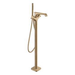 Смеситель для ванны Axor Citterio E термостатический, напольный, неповоротный, латунный, длина излива 19 см, цвет шлифованная бронза, с душевым шлангом/держателем/лейкой