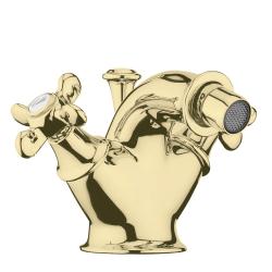 Смеситель для биде Webert Ottocento, для унитаза/биде, однорычажный, неповоротный, длина 90 мм, латунь, цвет золото