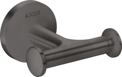 Крючок Axor Universal Circular Access двойной, размер 8,3х8,2 см, настенный, металл, форма округлая, для полотенец в ванную/туалет/душевую кабину, цвет шлифованный черный хром, к стене