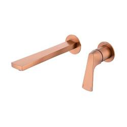 Смеситель для раковины/умывальника Raglo R07.11.33 встраиваемый/настенный, однорычажный, неповоротный, латунь, длина излива 222 мм, керамический, цвет матовая медь