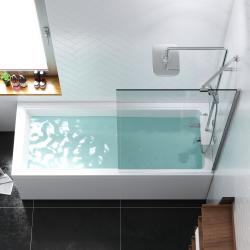 Шторка на ванну Damixa Skyline 79,6х150 см, 1ств., распашная, прозрачное стекло/хром, плоская/панель, из прозрачного стекла (шторка для ванны) стеклянная