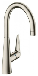 Смеситель для кухни/мойки Hansgrohe Talis M51, 260 1jet, однорычажный, керамический, с поворотным изливом, длина 20,3 см, латунь, цвет под сталь