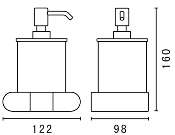 Дозатор жидкого мыла Art&Max Platino, настенный, латунь/стекло, форма квадратная, для мыла в ванную/туалет/душевую кабину, цвет черный матовый