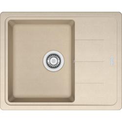 Мойка кухонная Franke BASIS BFG 611-62, 62х50 см, врезная, искусственный гранит (Fragranite+), прямоугольная, цвет бежевый, без отверстия под смеситель, с крылом, оборачиваемая