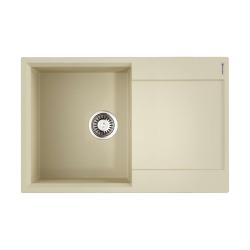 Мойка Omoikiri Daisen 78-BE Artgranit, 78х51 см, врезная, с левым/правым крылом, из искусственного камня, прямоугольная, цвет ваниль, без отверстия под смеситель, слив-перелив, для кухни