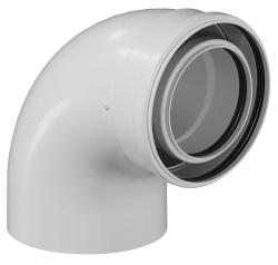 Отвод конденсационный Okseler D110/160 угол 90° универсальный, алюминий, полимер