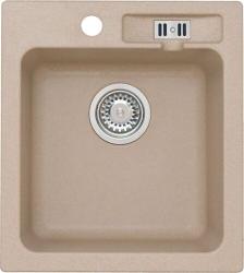 Мойка кухонная ALVEUS GRANITAL GENESIS VICTORIA 20 G55 BEIGE 48x43x16 см, врезная/встраиваемая сверху, без крыла, искусственный гранит, прямоугольная, цвет бежевый, с отверстием под смеситель