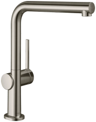 Смеситель для кухни/мойки Hansgrohe Talis M54, 270 1jet, однорычажный, керамический, с поворотным L-образным изливом, длина 21,5 см, латунь, цвет под сталь