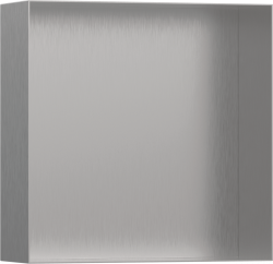 Полка Hansgrohe XtraStoris Minimalistic 300/300/100, с открытой рамой, размер 30х30х10 см, встраиваемая в нишу, форма прямоугольная, цвет под сталь, нержавеющая сталь, встроенная/настенная, шкаф/короб, в стену, для душа/ванной