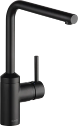 Смеситель для кухни/мойки KLUDI L-INE, однорычажный, поворотный, латунный,  длина излива 210 мм, латунь, цвет черный матовый