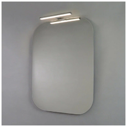 Зеркало Silver Мirrors Агат-4, 55х80 см, с LED/ЛЕД-подсветкой, прямоугольное, выключатель-датчик на движение, навесной светильник, защитная пленка, для ванны