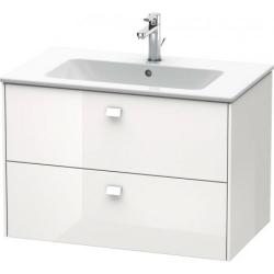 Тумба под раковину Duravit Brioso, 82х47,9x55,3 см, подвесная, 2 выдвижных ящика, ДСП, цвет: белый глянец, шкафчик навесной, механизм доводчика, прямоугольная, правая/левая, в ванную комнату