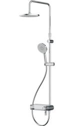 Душевая система AM.PM X-Joy, высота 1460 мм, цвет хром, комплект: однорычажный смеситель с изливом/тропический душ (с верхней лейкой)/стойка/лейка/шланг, наружного монтажа