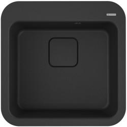 Мойка кухонная Omoikiri Tasogare 51-BL, 51х51 см, врезная, из искусственного гранита (Artgranit), квадратная, цвет черный, без отверстия под смеситель, без крыла, слив-перелив, врезная в столещницу, для кухни