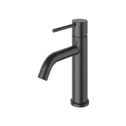 Смеситель для раковины Cezares Relax однорычажный, низкий, длина излива 139 мм, неповоротный, керамический, нержавеющая сталь, цвет черный матовый, с донным клапаном