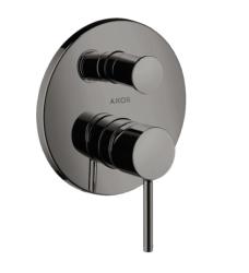 Смеситель для ванны Axor Starck однорычажный, с круглой рычаговой рукояткой, скрытого монтажа, настенный/встраиваемый, круглый, латунный, без излива, керамический, цвет полированный черный хром, без душевого шланга/лейки, с защитной комбинацией EN171