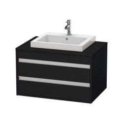 Тумба под раковину для консоли/столешницы Duravit Ketho 80х55х49,6 см, подвесная, ДСП, цвет: дуб черный, 2 выдвижных ящика, для встраиваемой сверху раковины, прямоугольная