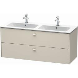 Тумба под раковину Duravit Brioso, 129х47,9x55,3 см, подвесная, 2 выдвижных ящика, ДСП, цвет: серо-коричневый, шкафчик навесной, механизм доводчика, прямоугольная, правая/левая, в ванную комнату