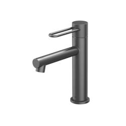 Смеситель для раковины/умывальника IDDIS Duna однорычажный, излив короткий, длина 127 мм, керамический, нержавеющая сталь, цвет графит матовый, без донного клапана