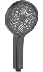 Лейка душевая Aquatek Оберон 130 мм круглая, 3 режима, матовый черный, пластик, ручная, для душа/ванной