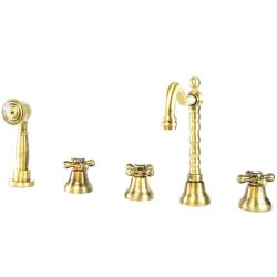 Смеситель для ванны/душа Webert Armony двухвентильный, на борт ванны, излив 190 мм, поворотный, латунь, цвет бронза