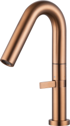 Смеситель для раковины/умывальника Knotlor Elixir, однорычажный, поворотный, керамический, длина излива 138 мм, нержавеющая сталь, цвет бронза матовый