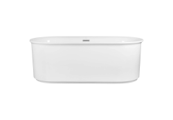 Ванна Aquatek Модена 170х78 см отдельностоящая, акрил, цвет белый глянцевый, (без гидромассажа, фронтальной панели), овальная, со сливом, с ножками, универсальная