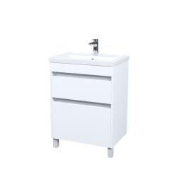 Тумба c раковиной IDDIS Zodiac X, 584х394х795 мм, напольная, 2 выдвижных ящика, ЛДСП/раковина накладная, прямоугольная, цвет белый, санфарфор, отверстие под смеситель ZDX60WFi95K