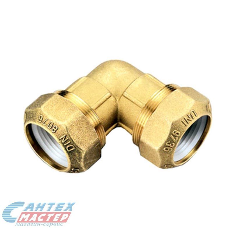Угольник ПНД 25 мм Itap, 90 градусов, равнопрпоходной фитинг латунный компрессионный (обжим) винтовой для полиэтиленовых (пэ) труб