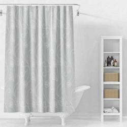 Шторка Splenka S381.1805 для ванной комнаты, полиэстер, 180x180 см, цвет серый (узор), с водоотталкивающим и антибактериальным покрытием