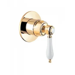 Смеситель для душа Cezares Aphrodite, встраиваемый, однорычажный, без излива, керамический, латунь, внутренний (скрытый монтаж), цвет золото 24 карат