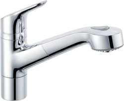 Смеситель для кухни/мойки KLUDI OBJEKTA, однорычажный, поворотный, латунный, с выдвижным изливом,  длина излива 210 мм, латунь, цвет хром