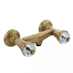 Смеситель для душа Migliore Prestige Crystal, настенный, двухвентильный, без излива, керамический, латунь, цвет бронза